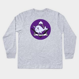 Asexual Narwhal Pride Kids Long Sleeve T-Shirt